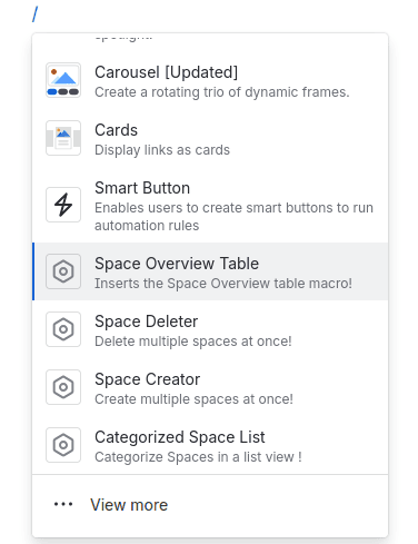 Makro Suche auf einer Confluence Seite